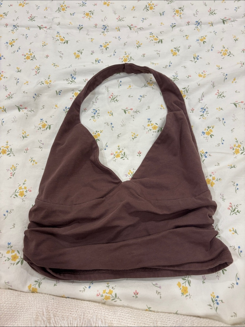 Garage Brown Halter-Style Shoulder Top
